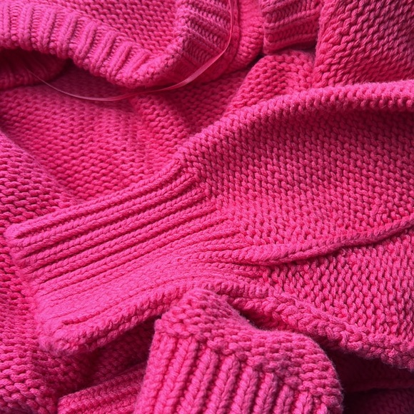 NWT FREE PEOPLE alli V neck chunky oversized sweater strawberry spritz size L - Picture 11 of 11